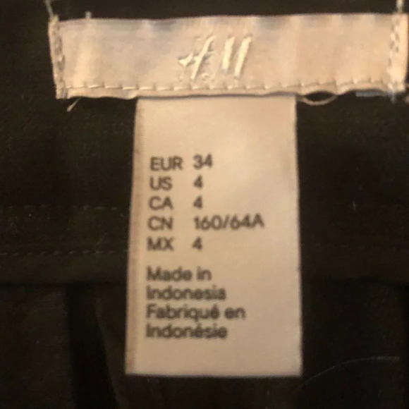 H&M Slim Fit Polyester Blend Trouser Pants Black Size 4 - Picture 4 of 5